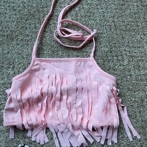 Fringe Blush Leopard Swimming Bathing Suit 6-12mos